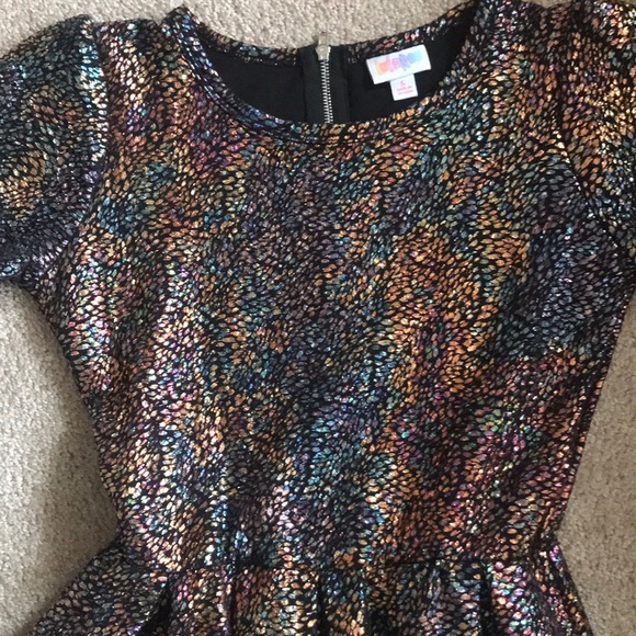 Lula Roe size small colorful metallic dress - Picture 5 of 6